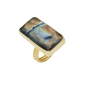 Preview: Ring made from brass, goldplated, Labradorite